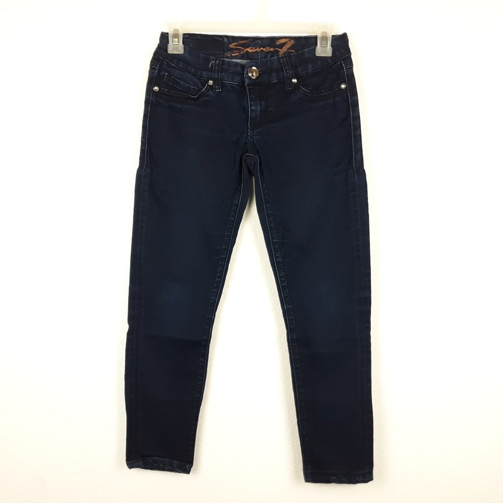 Seven7 Jeans Women's Size 25 Legging Jegging Stretch Low Rise Dark Wash Blue